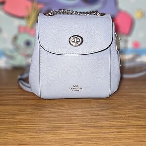 Coach Light Blue Leather Backpack